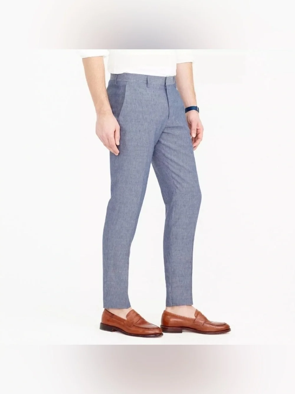 J Crew New Ludlow Slim-fit Linen Blend Suit Pants in Deep Water Blue Size 36x34